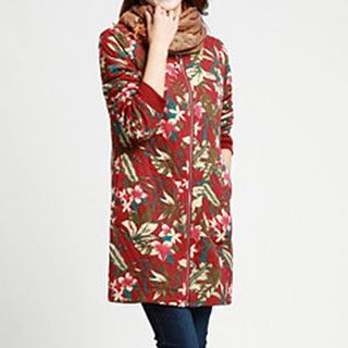 Jiuni Long-Sleeve Floral Quilted Jacket