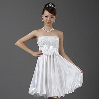 Bridal Workshop Strapless Sequined Bow-Accent Party Dress