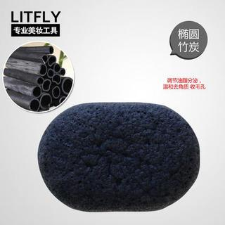 Litfly Natural Konjac Sponge (Oval) (Charcoal) 1 pc