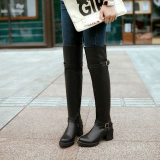 Colorful Shoes Block Heel Over The Knee Boots