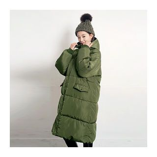 1ROA Hooded Padded Zip-Up Coat