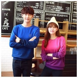 Azure Couple Matching Gradient Pullover