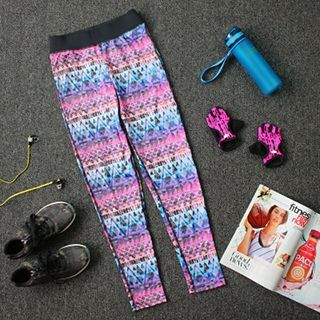 GYM QUEEN Patterned Running Tights