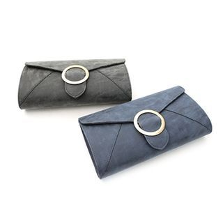 midnightCOCO Faux-Leather Buckled Clutch with Chain Strap