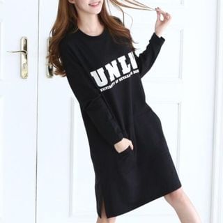 MayFair Long-Sleeve Lettering Dress