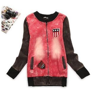 Cute Colors Applique Zip Jacket