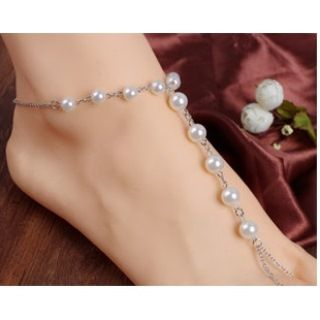 Seirios Beaded Anklet With Toe Ring