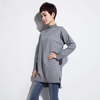 OnceFeel Mock-Neck Long Sweater