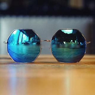 Biu Style Polygon Mirrored Sunglasses