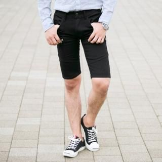 ABOKI Zip-Detail Slim-Fit Shorts
