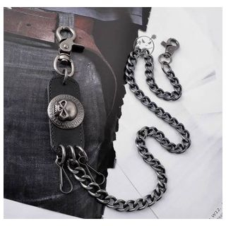 Trend Cool Skull-Accent Long Keychain