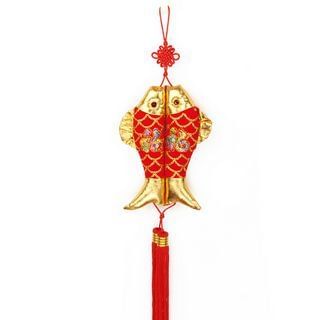 Golden Spindle Fish Pattern Hanging Ornament
