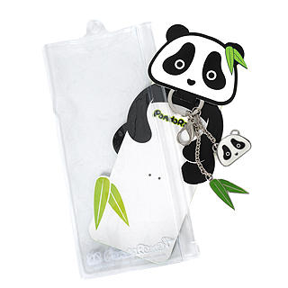 Morn Creations Panda Charm Keychain Silver - One Size