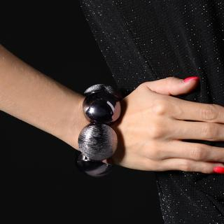 BLISS Fashion Dome Elastic Bracelet Dark Gray - One Size