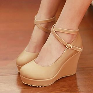 Pangmama Ankle Strap Wedges