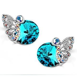 Mbox Jewelry Crystal Butterfly Earrings