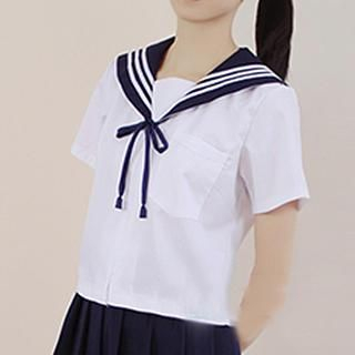 Skool Short-Sleeve Sailor Collar Blouse