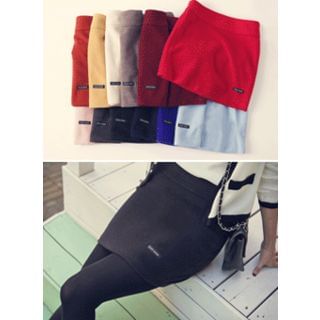 HOTPING Colored Wool Blend Skirt