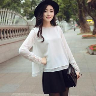 Halona Lace Panel Layered Top