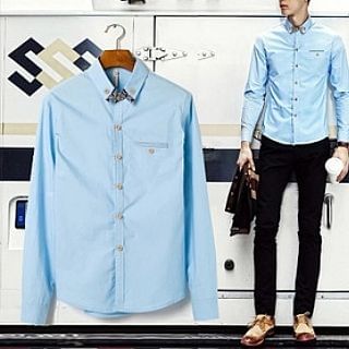 Evzen Paneled-collar Long-Sleeve Shirt