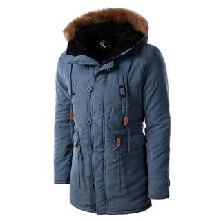 Bay Go Mall Faux Fur Hooded Long Jacket