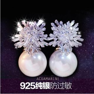 Nanazi Jewelry Faux-pearl 925 Silver Earrings