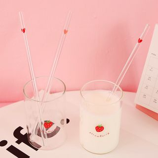 Strawberry | Drink | Straw | Heart | Print