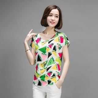 Romantica Short-Sleeve Patterned Top