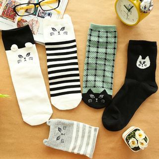 Class 302 Cat Print Socks