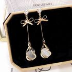 Bead Drop Earrings 1 Pair - Rose Gold - One Size