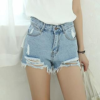 Amella Distressed Denim Shorts