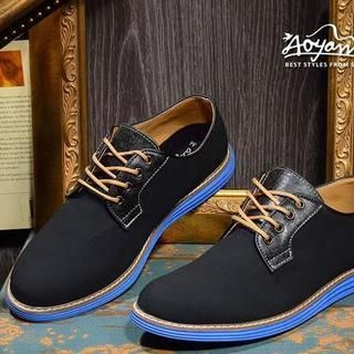 AOYAMA Genuine-Suede Oxfords