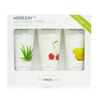 The Face Shop Herb Day Cleansing Foam Set: Lemon 170ml + Acerola 170ml + Aloe 170ml 3pcs