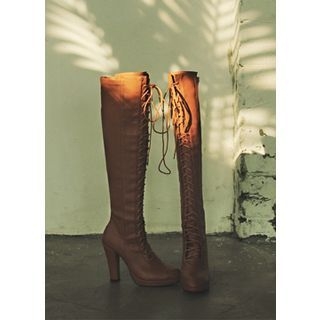 COII Chunky-Heel Lace-Up Boots