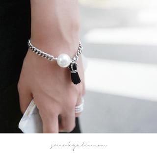 NIPONJJUYA Pearl-Charm Chain Bracelet