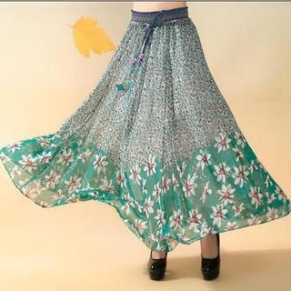 Sayumi Floral Print Chiffon Skirt