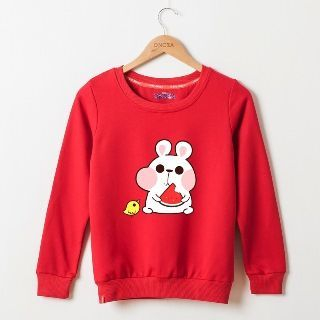 Onoza Rabbit Print Fleece-Lined Pullover