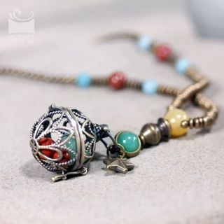 Zeno Stone Charm Necklace
