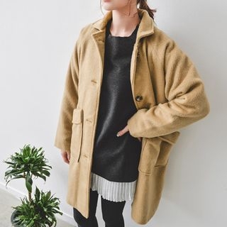 JUSTONE Dual-Pocket Single-Breasted Coat