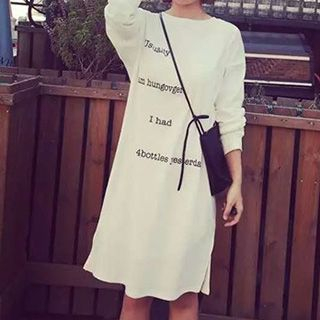 Eva Fashion Long-Sleeve Lettering Dress