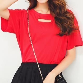 Romantica Short-Sleeve Cutout Top