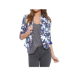 Richcoco Open Front Floral Jacket