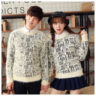 Simpair Couple Matching Mohair Patterned Sweater