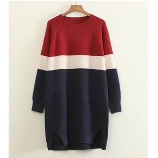 Mushi Color Block Long Sweater