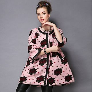 Ovette Floral 3/4-Sleeve Snap-Button Jacket
