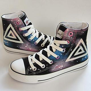 HVBAO Painted Galaxy Canvas Sneakers