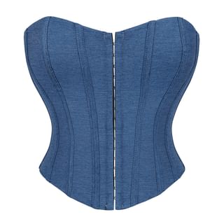 Lace-Up Back Denim Corset