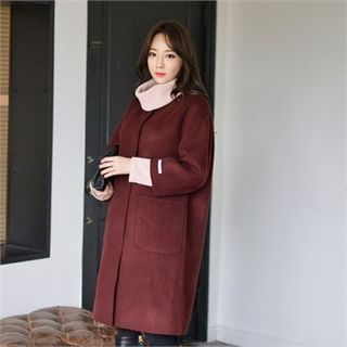 Styleberry Single-Breasted Wool Blend Coat