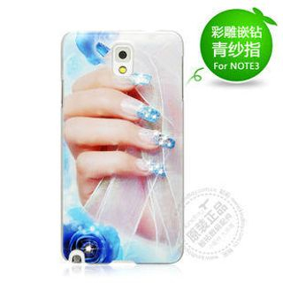 Kindtoy Samsung GALAXY Note 3 Rhinestone Case Blue Nail - One Size