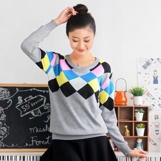 59 Seconds Multicolored Patterned Sweater